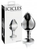 Icicles No. 25 - kúpos, üveg anál plug (átlátszó)
