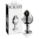 Icicles No. 25 - kúpos, üveg anál plug (átlátszó)
