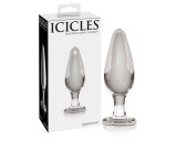 Icicles No. 26 - kúpos, üveg anál plug (átlátszó)