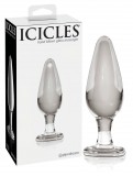 Icicles No. 26 - kúpos, üveg anál plug (átlátszó)