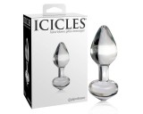 Icicles No. 44 - kúpos, üveg anál plug (átlátszó)