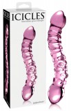 Icicles No. 55 - kétvégű, G-pont üveg dildó (pink)