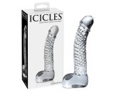 Icicles No. 61 - herés, péniszes üveg dildó (átlátszó)