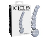 Icicles No. 66 - íves, gömbös, üveg dildó (átlátszó)