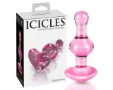 Icicles No. 75 - szíves, üveg anál plug (pink)