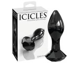 Icicles No. 78 - kúpos üveg anál plug (fekete)
