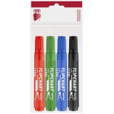 Ico Flipchart marker készlet vízbázisú 1-4mm, vágott Artip 12XXL, 4 klf.szín