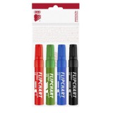 Ico Flipchart marker vízbázisú 1-4mm, vágott Artip 12, 4 klf.szín