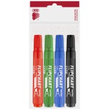 Ico Flipchart marker vízbázisú 1-4mm, vágott Artip 12XXL, 4 klf.szín