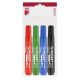Ico Flipchart marker vízbázisú 1-4mm, vágott Artip 12XXL, 4 klf.szín