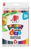 ICO "Süni" háromszögletű kétvégű 36 különböző színű színes ceruza készlet