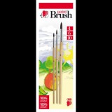 ICO Süni No. 4-6-10 Pónilószőr ecset készlet natúr fanyéllel (7170015007)