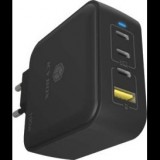 Icy Box IB-PS1040-PD USB-A / 3x USB-C Hálózati Gyorstöltő Adapter 100W - Fekete (IB-PS1040-PD)