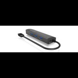 ICY BOX USB-C 3 Port 3xUSB3.0 Gigabit LAN Ethernet Passzív Fekete (IB-HUB1406-C)
