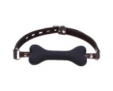 Ida Leather - csont alakú szájpecek (fekete)