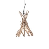 IDEAL LUX DRIFTWOOD függesztett lámpa E27 foglalattal, max. 60W, 35 cm átmérő, fa 129600