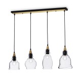 IDEAL LUX GRETEL függesztett lámpa 4 db. E27 foglalattal, max. 4x60W, 82 cm hosszú, üveg 122557