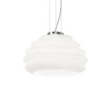 IDEAL LUX KARMA függesztett lámpa E27 foglalattal, max. 60W, 39 cm átmérő, fehér 132389