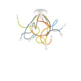 IDEAL LUX MULTIFLEX mennyezeti lámpa 8 db. E14 foglalattal, max. 8x40W, 80 cm átmérő, színes 159010