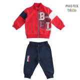 iDO 2 részes fiú szett, piros-fekete, melegítő nadrággal (J269/00-8010)