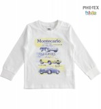 iDO fiú, fehér, hosszú ujjú felső, nyomott mintával (J218/00-0113)