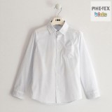 iDO fiú, fehér, kék apró pöttyös, hosszú ujjú ing (J380/00-6MC4)