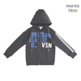 iDO fiú, fekete, kapucnis pulóver, nyomott felirattal (K721/00-0658)