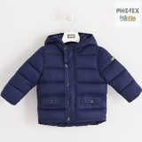 iDO fiú, sötétkék, kapucnis, steppelt kabát (K503/00-3854)