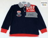 iDO fiú, sötétkék-piros, hosszú ujjú felső, nyomott mintával (K533/00-3885)