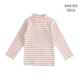 iDO lány, krém-rózsaszín csíkos, hosszú ujjú garbó (K629/00-8146)