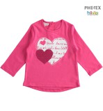 iDO lány, pink, hosszú ujjú felső, megfordítható flitteres, nyomott mintával (J318/00-2445)