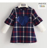 iDO lány, sötétkék-fehér kockás ruha (K650/00-6LE9)