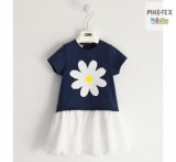 iDO lány, sötétkék-fehér ruha, megfordítható flitteres mintával (J300/00-3854)