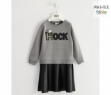 iDO lány, szürke-fekete ruha, Rock felirattal (K968/00-8970)