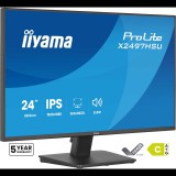 iiyama ProLite X2497HSU-B1 számítógép monitor 60,5 cm (23.8") 1920 x 1080 pixelek Full HD LED Fekete (X2497HSU-B1)