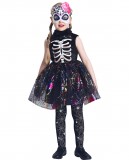 IKALI Girls Spider Skeleton jelmez kiegészítőkkel 4-6 év