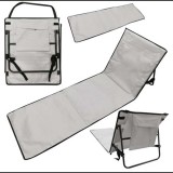 Ikonka Nagyméretű összehajtható puha strandszőnyeg, háttámlával, 150 x 47 cm - szürke