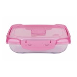 IL-PE Ételtároló doboz 0,7 literes csatos és szelepes mikrós-fagyasztós_lányos színek
