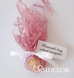 Illatos fa golyó mályva csipkében, masnival