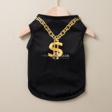 Imádnivaló nyári kisállatruházat: Arany láncmintás mellény macskáknak és kistestű kutyáknak