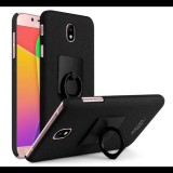 IMAK műanyag telefonvédő (gumírozott, telefontartó gyűrű, 360°-ban forgatható) FEKETE [Samsung Galaxy J5 (2017) SM-J530 EU] (5996457743377) - Telefontok