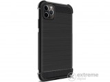 IMAK Vega gumi/szilikon tok Apple iPhone 11 Pro készülékhez, szálcsiszolt, fekete karbon mintás