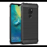 IMAK VEGA szilikon telefonvédő (közepesen ütésálló, légpárnás sarok, szálcsiszolt, karbon minta) FEKETE [Huawei Mate 20] (5996457830794)