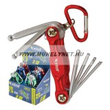 Imbuszkulcs készlet kulcstartón karabínerrel 1,5-6 mm