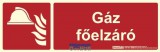 Implaser GÁZ FŐELZÁRÓ felirat - Tűzvédelmi jel, Utánvilágító műanyag tábla 30x10 cm, 0,7 mm vastag - B150