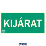 Implaser KIJÁRAT felirat - Menekülési út, Utánvilágító műanyag tábla 32x16 cm, 0,7 mm vastag - B150