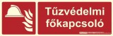 Implaser TŰZVÉDELMI FŐKAPCSOLÓ felirat - Tűzvédelmi jel, Utánvilágító műanyag tábla 30x10 cm, 0,7 mm vastag - B150