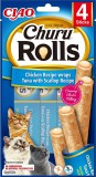 Inaba Cat Churu Rolls - tonhal, fésűkagylóval 4 x 10 g