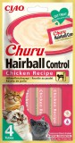 Inaba Cat Ciao Churu Hairball krémes macskaeledel - csirke 4 x (4 x 14 g)