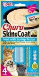 Inaba Cat Ciao Churu Skin & Coat krémes macskaeledel - tonhal, fésűkagyló 4 x 14 g